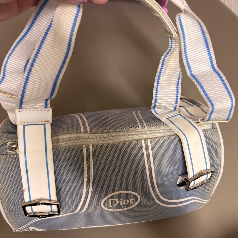 Dior vintage purse, blue/white clean!